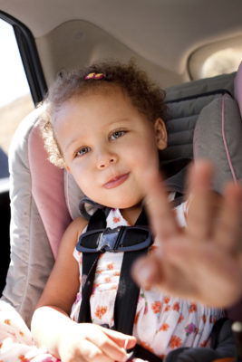 Girl in car seat 