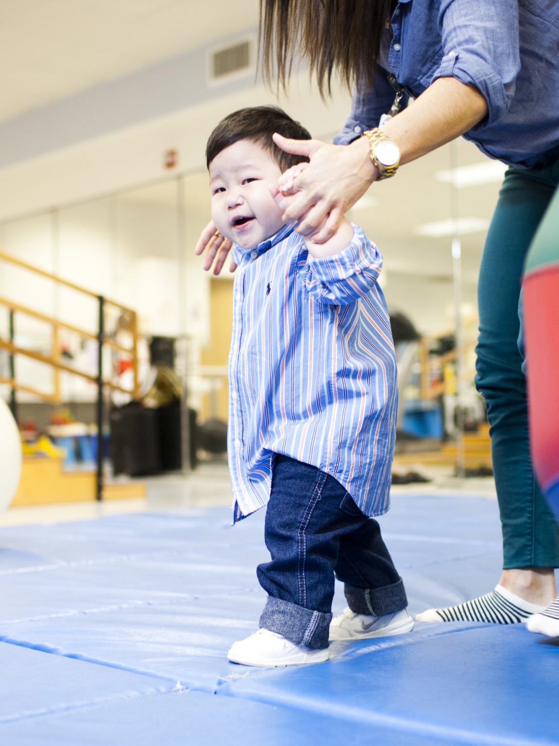 young CHOC toddler patient in physical therapy