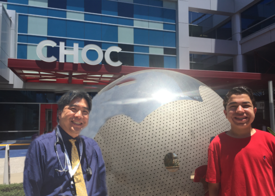 Caleb and Dr. Wang at CHOC