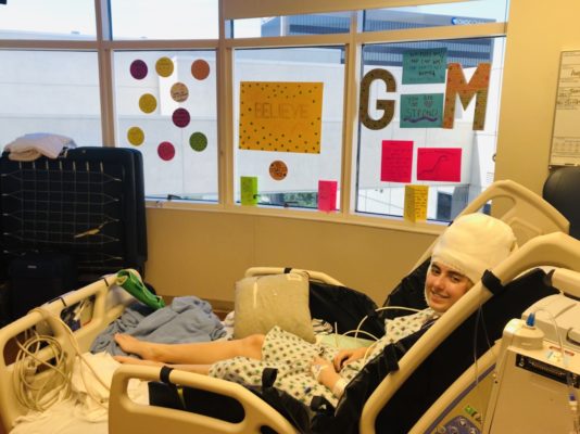Geni’s hospital room before epilepsy surgery