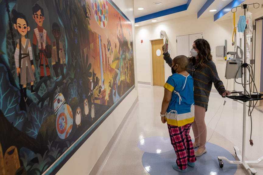 CHOC patient viewing mural