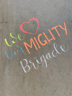 chalk art on the employee bridge during CHOC hospital week 2021