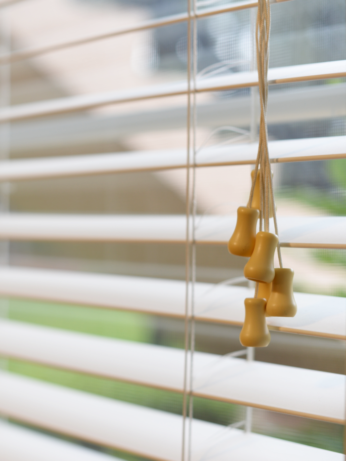window blind with cords