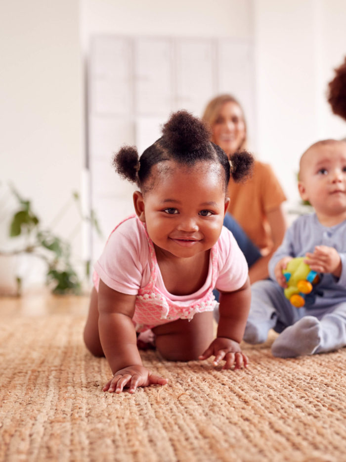 Two Mothers Meeting For Play Date With Babies