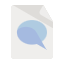 icon of document with chat bubble