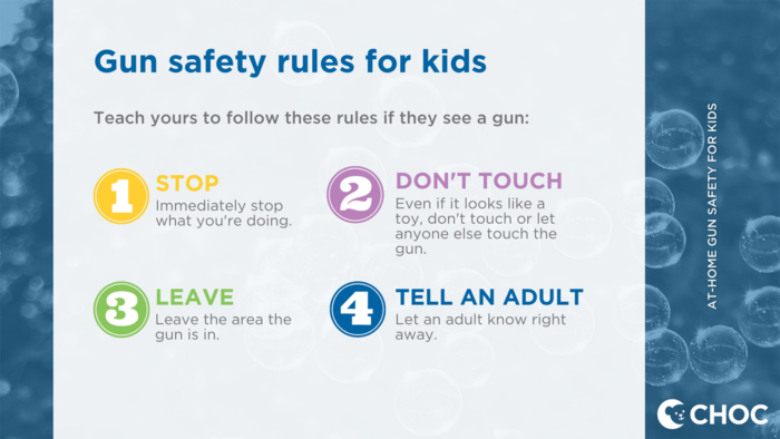 Gun safety rules for kids graphic