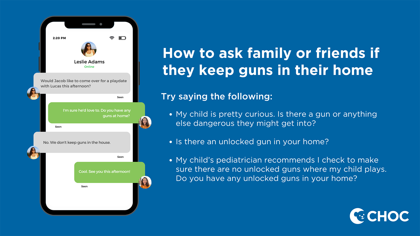 How to ask family or friends if they keep guns in their home graphic