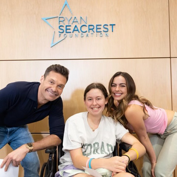 Belle with Ryan Seacrest and Addison Rae at an event at Seacrest Studios at CHOC