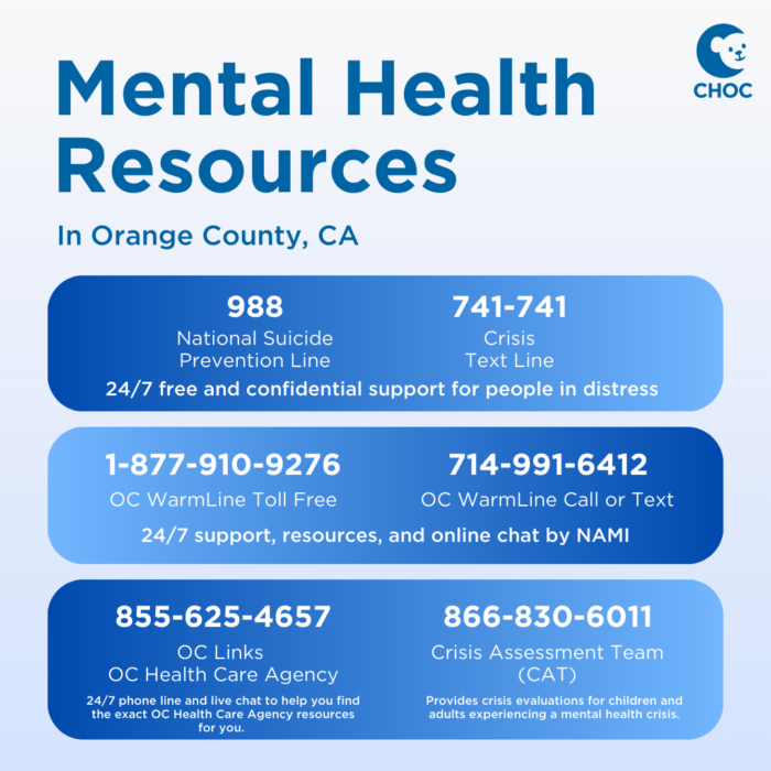 Mental health resources - Orange County