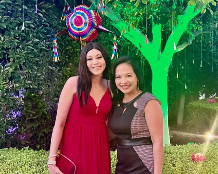 Eliza and Dr. Huynh at the J. Willard and Alice S. Marriott Foundation CHOC Oncology Patient Ball 