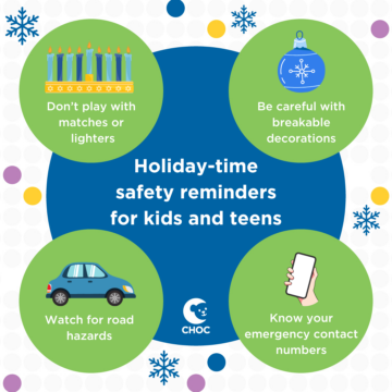 Holiday-time safety tips graphic