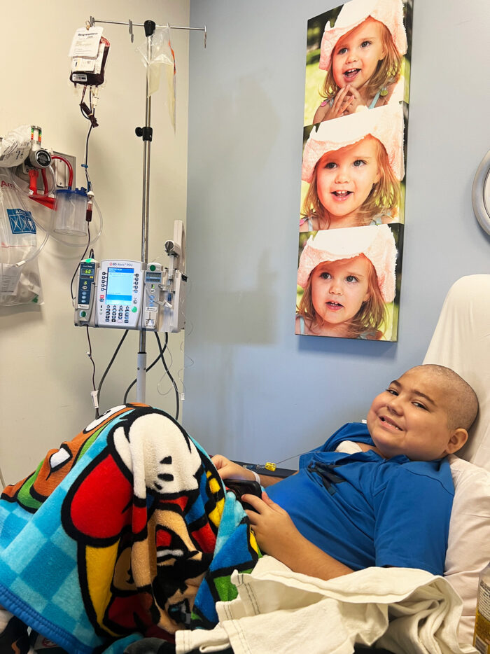 Joshua receives a blood transfusion at CHOC