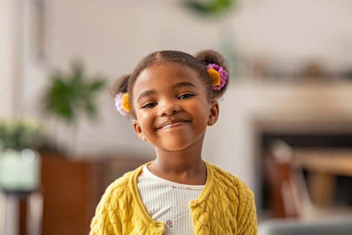 young girl smiling