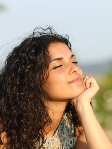 Teen looking peaceful