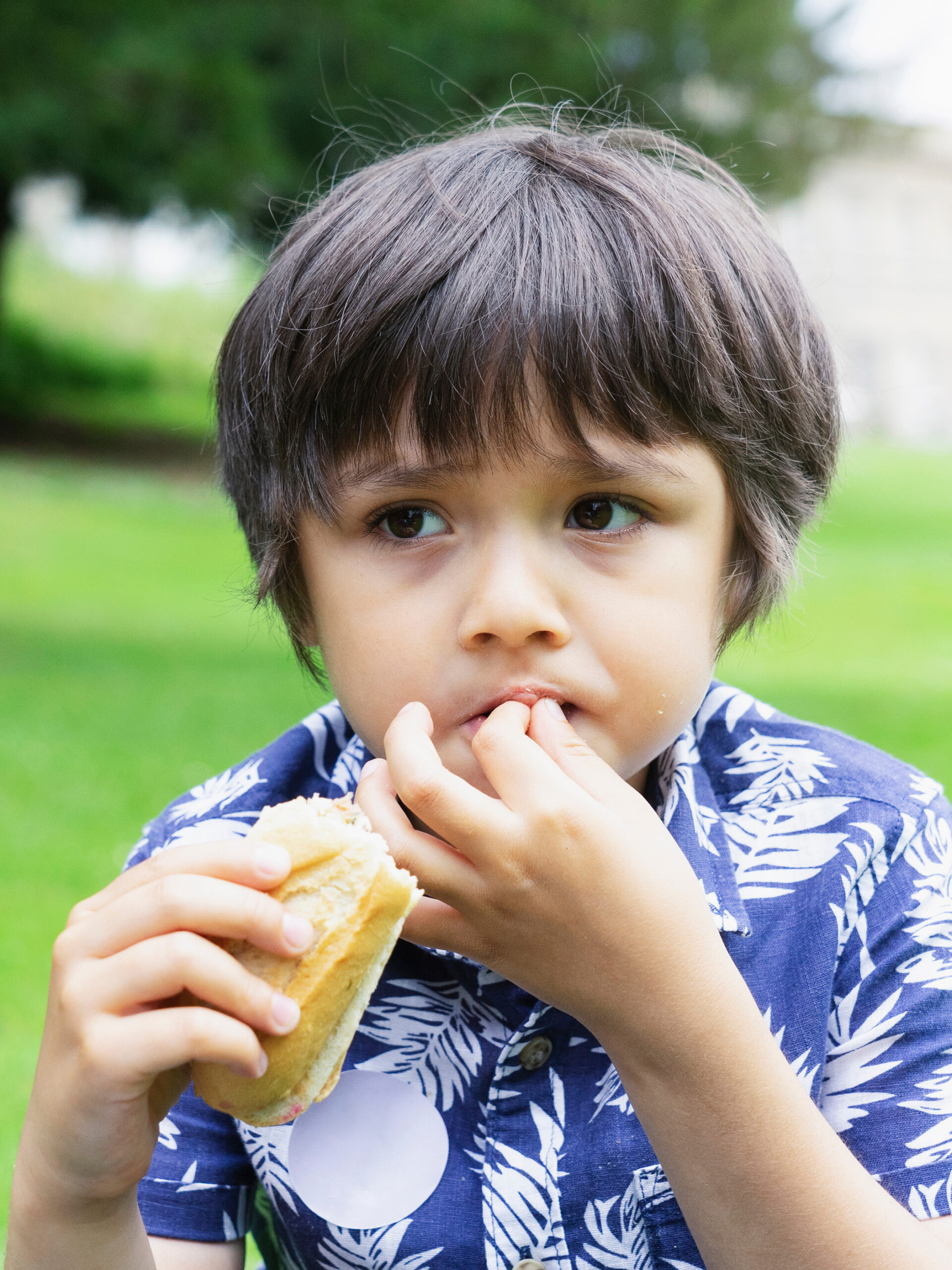 Preschool-aged child eating