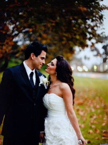 Kristin and David on their wedding day