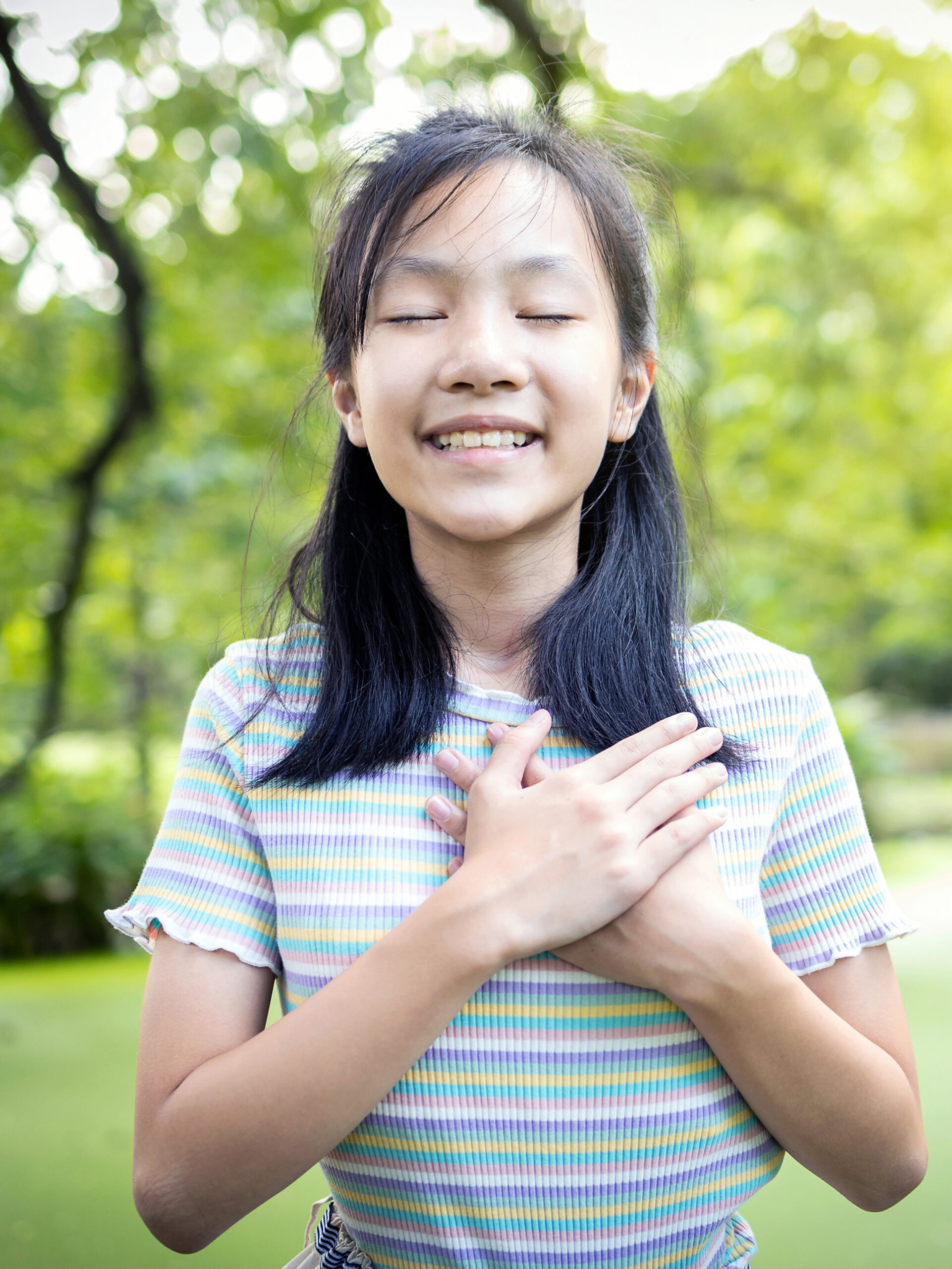 Child practicing mindfulness