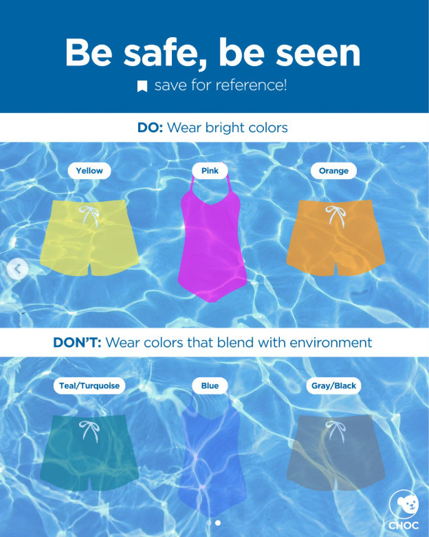 Swim smart: The colors that can help keep you safe. Save this safe swimsuit color guide for future reference.