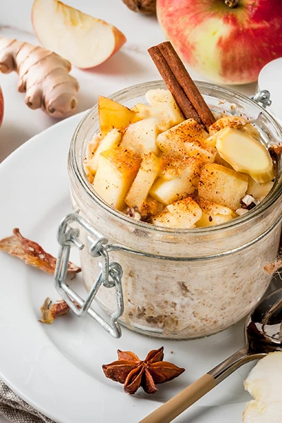 Apple Cinnamon Ginger Overnight Oats