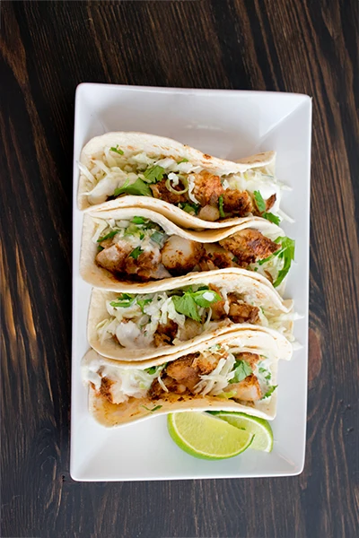 Baked Fish Tacos with Cabbage-Lime Slaw