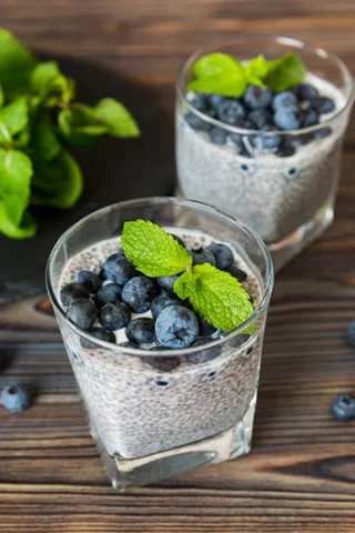 Blueberry Vanilla Chia Seed Pudding