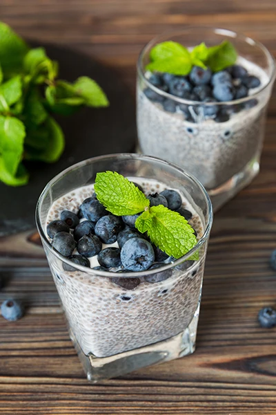 Blueberry Vanilla Chia Seed Pudding