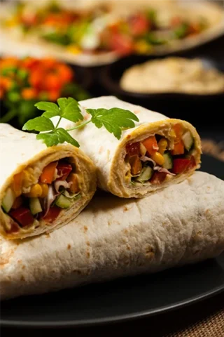 Hummus & Roasted Veggie Wrap