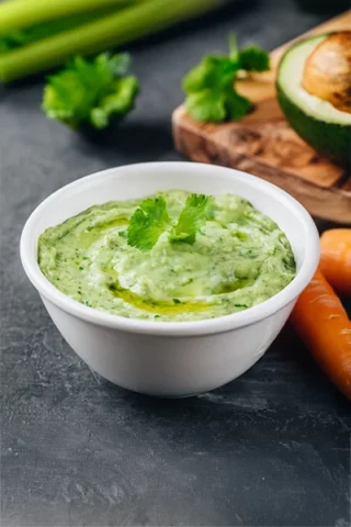 Zucchini Guacamole with Veggies to Dip