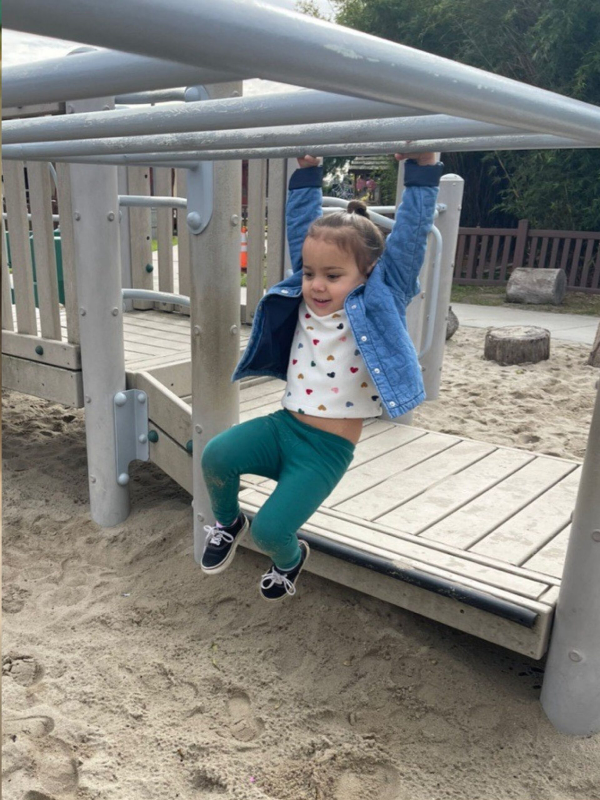 4-year-old girl on a swing